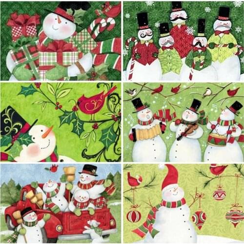 EverShine 5D DIY Diamond Painting Full Square Snowman Bead Embroidery Diamond Mosaic Cartoon Picture Rhinestones Handmade Gift