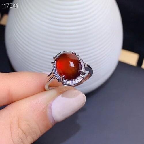 KJJEAXCMY fine jewelry natural garnet 925 sterling silver noble gemstone women new adjustable ring support test with box