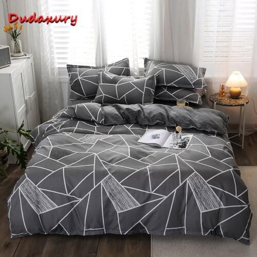 Dudaxury 3/4 Piece Set of Bedding Single Double Printed Sheet A/B Double-sided Quilt Cover Queen King Duvet Cover Pillowcase