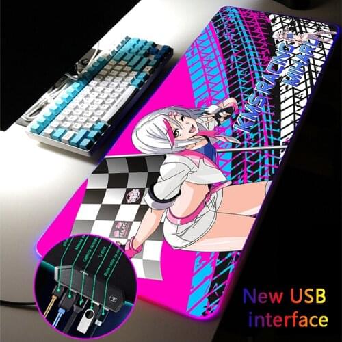 Sexy Cute Girl RGB Mouse Pad Anime Multi-interface Four USB Docking Dock Mechanical Keyboard MousePad Typec Interface Desk Mat