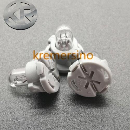 10pcs T5 Bulbs Lamps for Honda Toyota Nissan Mitsubishi Dashboard Instrument 14V 1.4W Grey Base