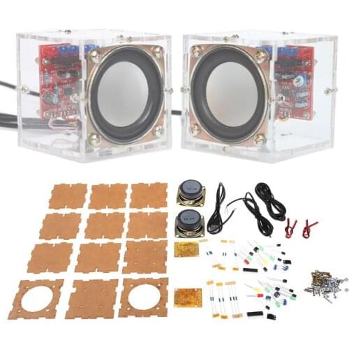 Mini 3W Speaker Box DIY Kit With Transparent Shell Computer Audio Electronic Components Dropship