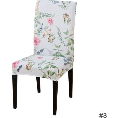 Printed Dining Chair Cover Spandex Elastic Chair Slipcover Case Good Touch Feel Stretch Chair Cover for Home Banquet Dining Room