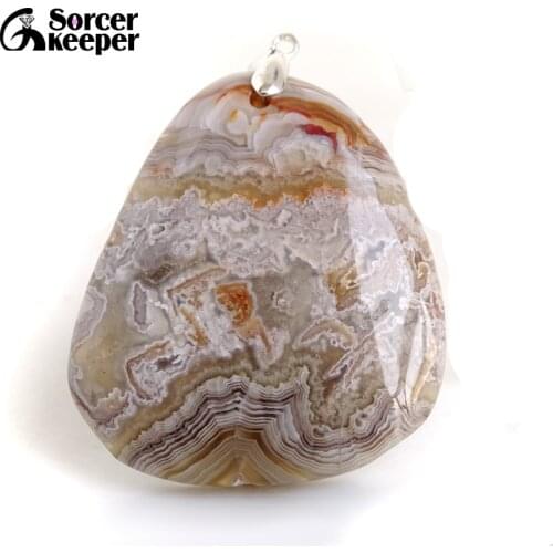 Natural Gem Stone Crazy Lace Rosetta Agates Pendant Fit DIY Necklace Slide Healing Beads for Women Men Jewelry Making BF320