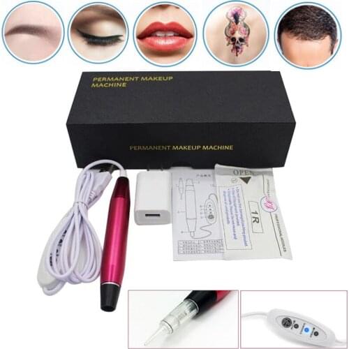 2021 New Rotary Tattoo Machine Permanent Makeup Machine Pen Eyebrow Lip Body Art Dermografo Tattoo Gun with Cartridge Needles