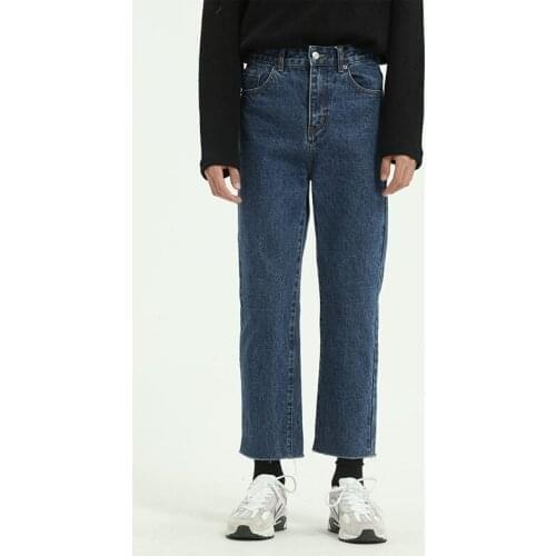 2021 New Men Vintage Casual Classic Ankle-length Straight Jeans Pants Male Women Streetwear Hip Hop Denim Trousers Style Pant