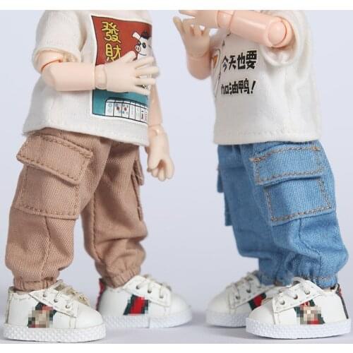 1PCS ob11 bjd Clothes Long Overalls Pant Doll Clothes for ob11,obitsu11,molly,GSC,1/12 bjd Doll Accessories Clothing T-shirt