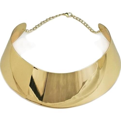 UKMOC Punk Metal Statement Torques Choker Necklace For Women New Design Big Maxi Collar Necklace Jewelry