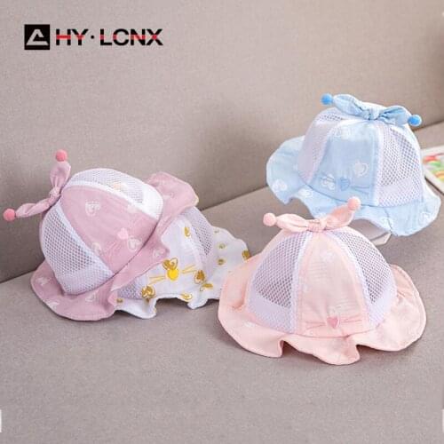 Spring Summer cute cat embroidery cotton breathable sun bucket hat boy girl outdoor fashion decoration adjustable fisherman hat