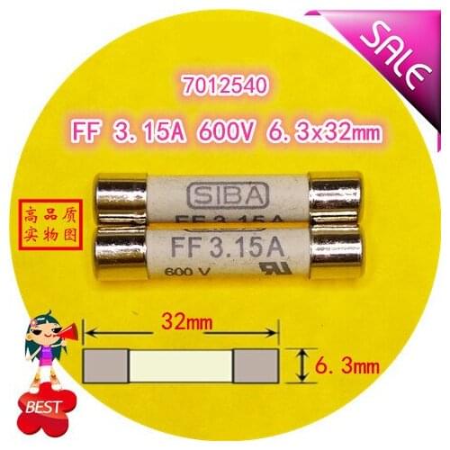 Fuse 7012540 FF 3.15A AC 600V 6.3x32mm ceramic fuse tube fuse
