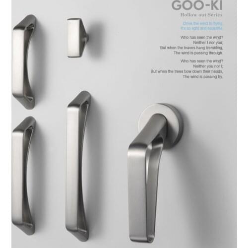 Goo-Ki Modern Brushed Nickel Ladder-shaped Arched Cabinet Handles Cupboard Pulls Drawer Handles for Furniture Handle Hardware