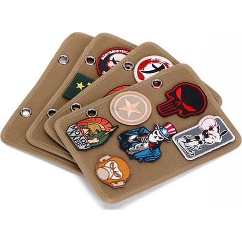 Tactical Patch Display 4Pcs Board Patch Holder Military ID Foldable DIY Badge Paste Pad Patches Tool Organizer with Two D-Buckle