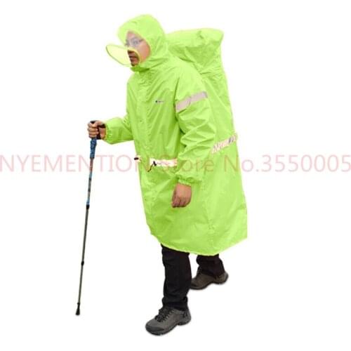 Outdoor Raincoat BlueField Backpack Cover One-piece Raincoat Poncho Rain Cape Outdoor Hiking Camping Unisex Rain gear 20pcs