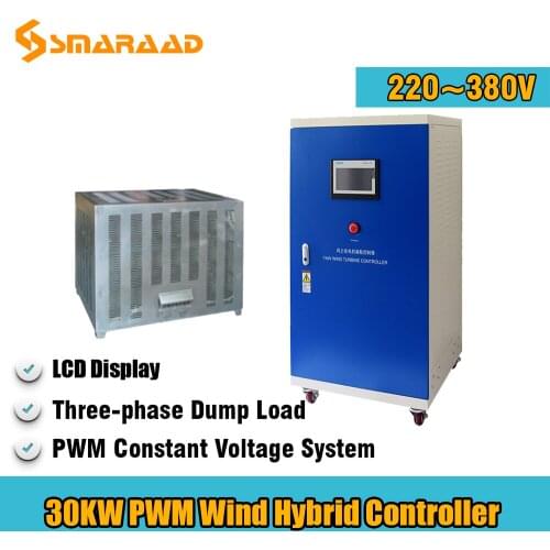 10KW 20KW 30KW 220V 380V Yawing Off Grid Wind Solar Diesel Hybrid Controller With PWM And Three-phase Dump Load System