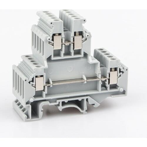 10Pcs UKKB-3 Din Rail Terminal Blocks Connector Double Layer Terminal Screw Wiring UKKB3 Wire Connector Screw Terminal Block