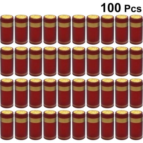 100pcs Heat Shrink Capsules Wine Bottle Capsules Wine Heat Shrinkable Cap Wine Shrink Film Wrap For Straight Mouth Bottles