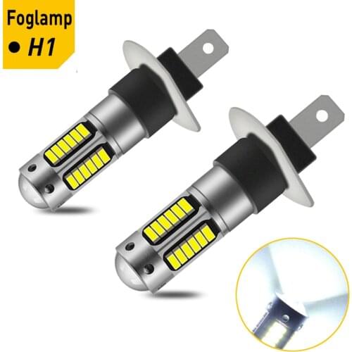 2X Car Fog Lights Daytime Running Lights DRL H1 H3 H27 880 881 Lamps 6000K White LED Replacement Bulbs For DC12V Foglamps
