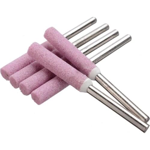 5 Pcs 4.8mm Chainsaw Sharpener Burr Chain Saw Grinding Stone File Polishing Grinding Head Wheel Tool Kit