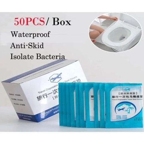 50Pcs Disposable Toilet Seat Pad Cover Business Waterproof Travel Hotel Tourism Public Place Health Safety Protective Sanitary