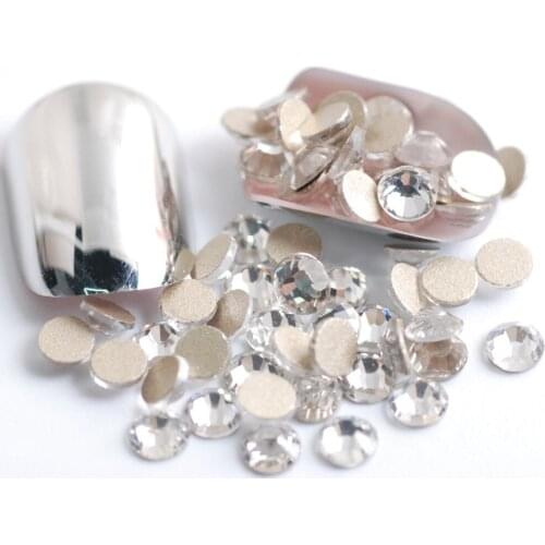 5A Classic Fashion Charm Rhinestone Gold Transparent Glass 3D Flat Spherical DIY Top Manicure and Garment Accessories Decoration