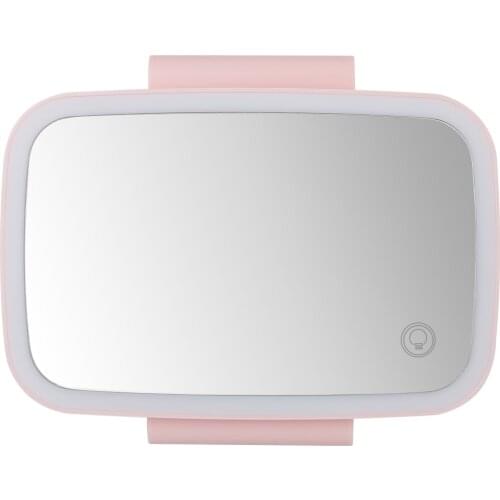 Uxcell Car Sun Visor Mirror Clip on Makeup Cosmetic Touch Screen Mirror W/ Light Pink Black White
