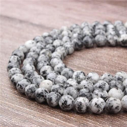 LanLi Natural Stone Beads Loose Beads 6/8/10MM Hemp Granite Stone Agate Loose Beads Round Beads Body Jewelry Suitable For DIY Fa