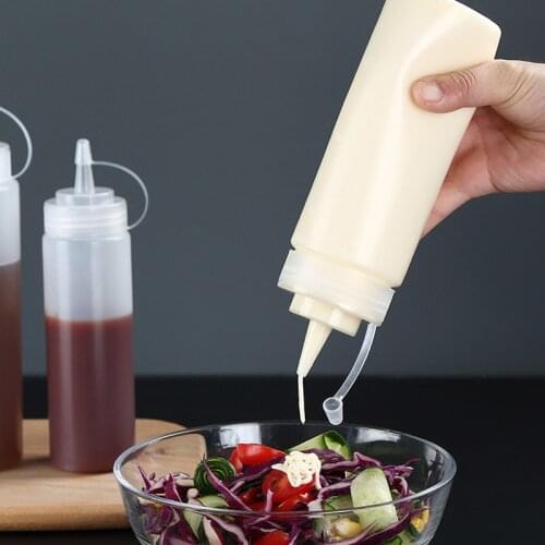 240-1000ml Clear Plastic Squeeze Sauce Bottle Condiment Restaurant Hot Sauce Oil Vinegar Ketchup Salad Bottle Dispenser