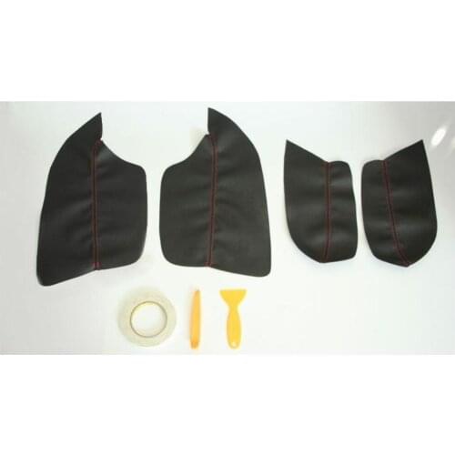 For Mitsubishi Outlander 2014 2015 2016 2017 2018 4PCS Car Interior Door Handle Panel Armrest Microfiber Leather Cover