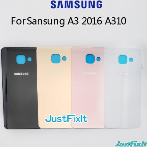 For SAMSUNG Galaxy A3 2016 A310 A310F Back Battery Cover Door Rear Glass Housing Case Replace Battery Cover