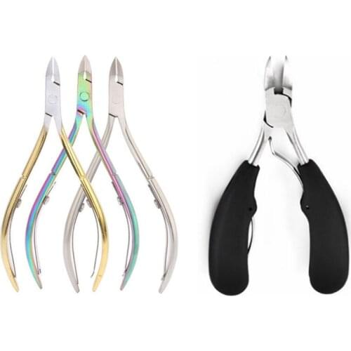 Double Spring Nail Cuticle Scissors Fingernail &Toenail Cutter Manicure Dead Skin Trimming Plier Nail Nipper Clipper Tool