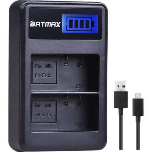 EN-EL15 EN EL15 ENEL15 USB LCD Display Battery Charger For Nikon D7000 D7100 D600 D800 D600 D800 D800E D7000 D810 V1 D610