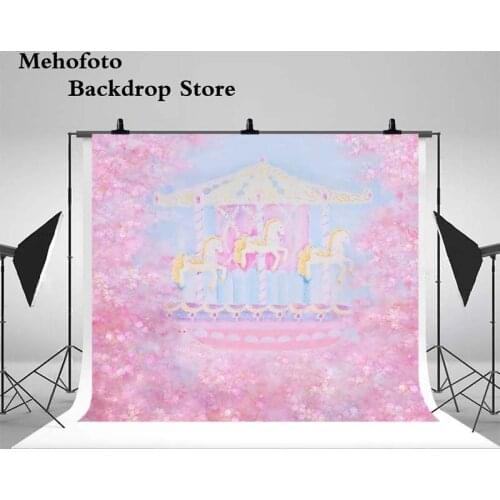Newborn Photo Backdrop for Photography Carousel Background for Birthday Party Photo Shoot 100X125CM