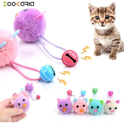 Cat Toy With Bells Cute Mouse Head Mint Chewing Molar Kitten PuppyToys Plush Pet Interactive Decompression Puzzle Pets Supplies