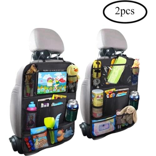 2Pcs Universal Car Back Seat Storage Bag Fit For Car Truck SUV Multi-function Pockets Organizer Hanging Oxford Cloth Backseat