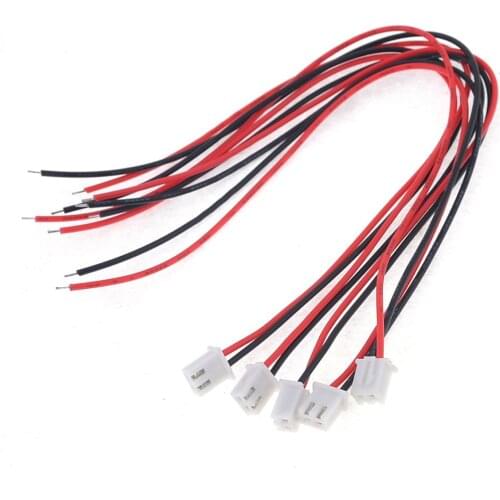 KSOL 5 Pcs 24AWG JST XH2.54 2 Pin Connector Plug Wire Cable 20cm Length