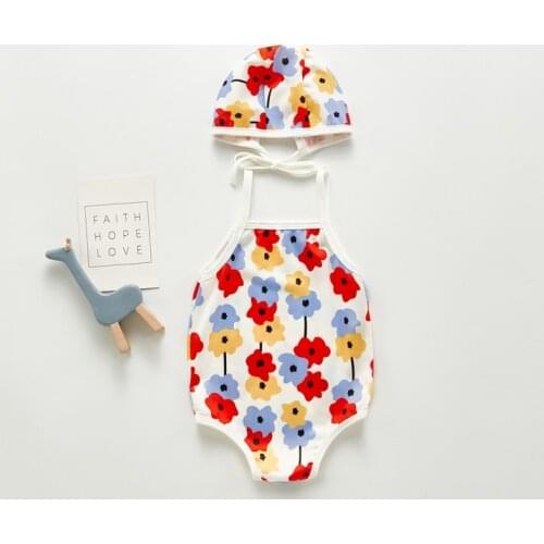 2021 Summer Newborn Baby Girl Swimsuit Clothes Sleeveless Romper Jumpsuit One-Piece Outfit Swimwear Clothes