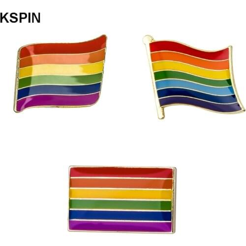 Badges LGBT Pin Metal Rainbow Badge Pins Gay Pride Lapel Pinback