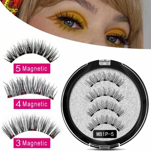 MB Hot 3/4/5 Magnetic Eyelashes with Soft Handmade 3D Mink Lashes Faux Cils Natural Magnet False Eyelashes Extension Makeup