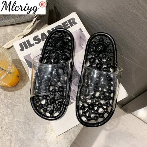 Summer Bathroom Foot Massage Slippers Beach Acupoint Pedicure Anti-skid Plastic Lovers Sandals Shiatsu Acupressure Fashion Shoes