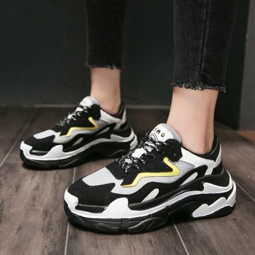 Fashion Spring Ladies Mesh mixed color Sneakers Casual Shoes Lace-up Shoes Womens Shoes Light Breathable Walking Shoes U13-11
