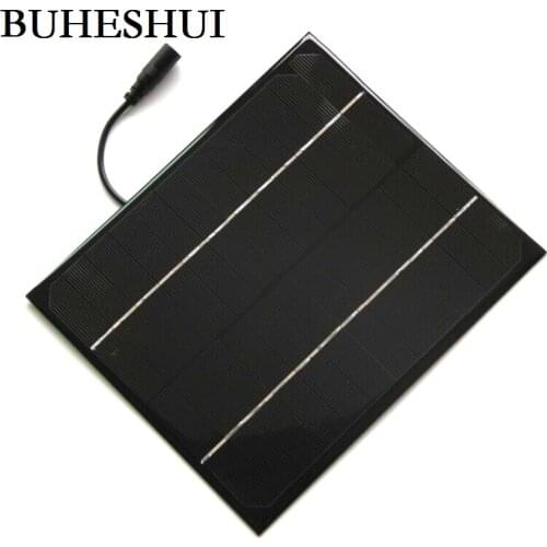 BUHESHUI 6W 12V Solar Cell Monocrystalline Solar Panel+5521DC Cable DIY Solar Panel System Charger For 9V Battery 200*170MM