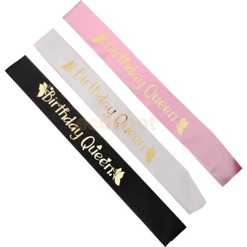 Birthday Queen Satin Sash Birthday Girls Sash Ribbon Fancy Dress