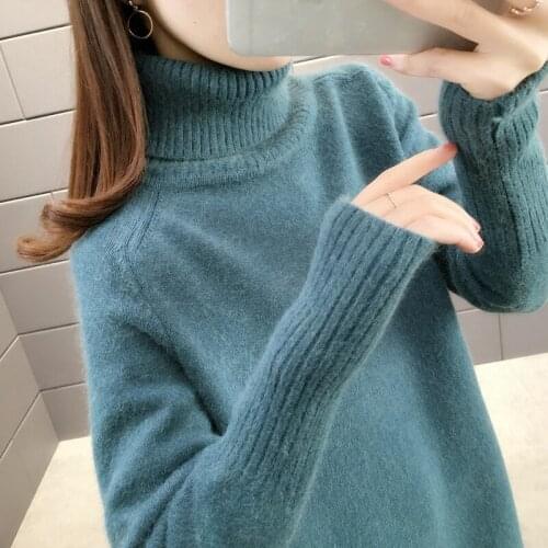Room 152614 on the 4 row 6 】 to film a new pure color two lapel turtleneck sweater 59