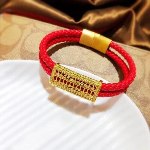 Solid 24K Yellow Gold Bracelet 999 Gold Abacus Bracelet