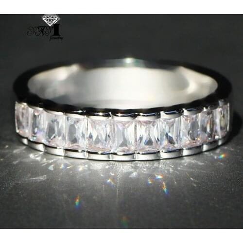 Wholesale YaYI Jewelry Fashion Princess Cut 4.6 CT White Cubic Zirconia Silver Color Engagement Wedding Party Heart Rings