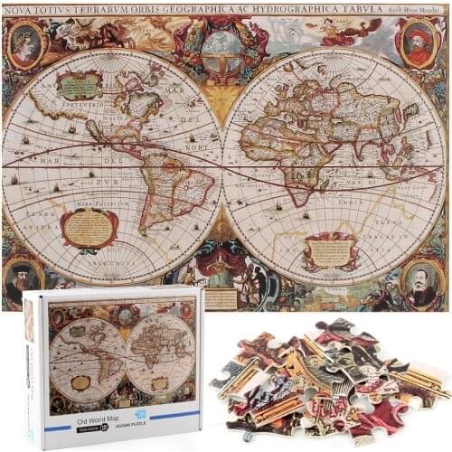 1000 Piece Puzzle Toy Old World Vintage Nautical Map Puzzle Adult Kids Fun Educational Montessori Toy Puzzle Gifts For Kids