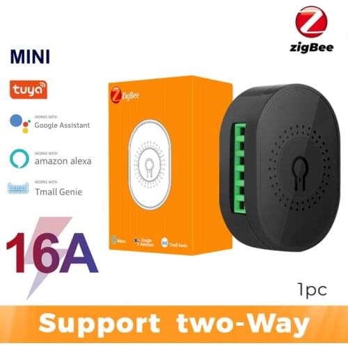 16A 10A Mini Zigbee Switch Module 2 Way Relay Timer Voice Control Via Google Home Alexa Tuya/Smart Life App Remote Control