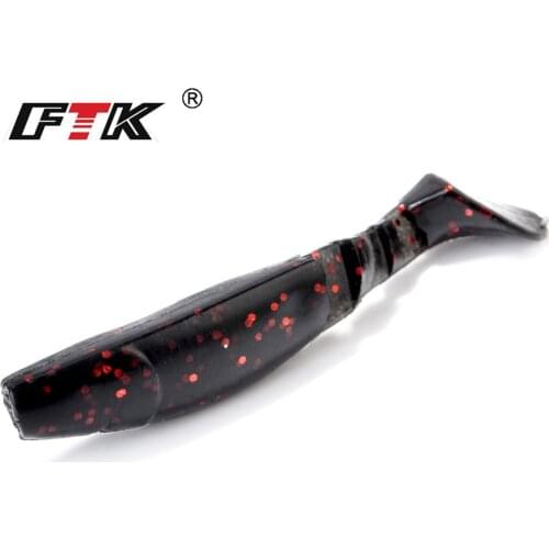 FTK Fishing Lure 90mm/7.5g 110mm/14g Wobblers Carp Fishing Soft Lures Silicone Double Color Pike Bait 3-section tail