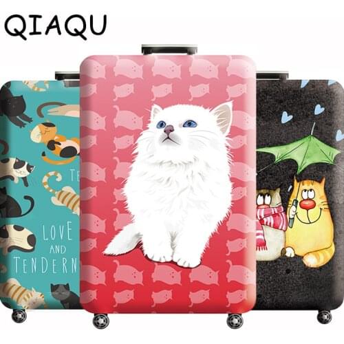QIAQU New animals Travel Luggage Protective Cover Apply 18-32 inch Cases Accessories Cat/dog pattern Cover Suitcase dust cover