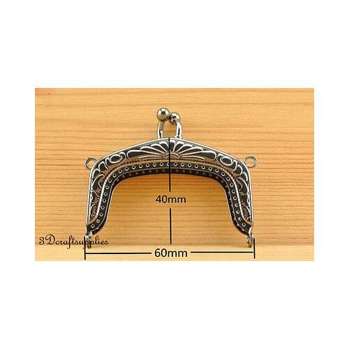 Bag frame sewing purse frame metal frames fancy die casting 6 cm gunmetal B3